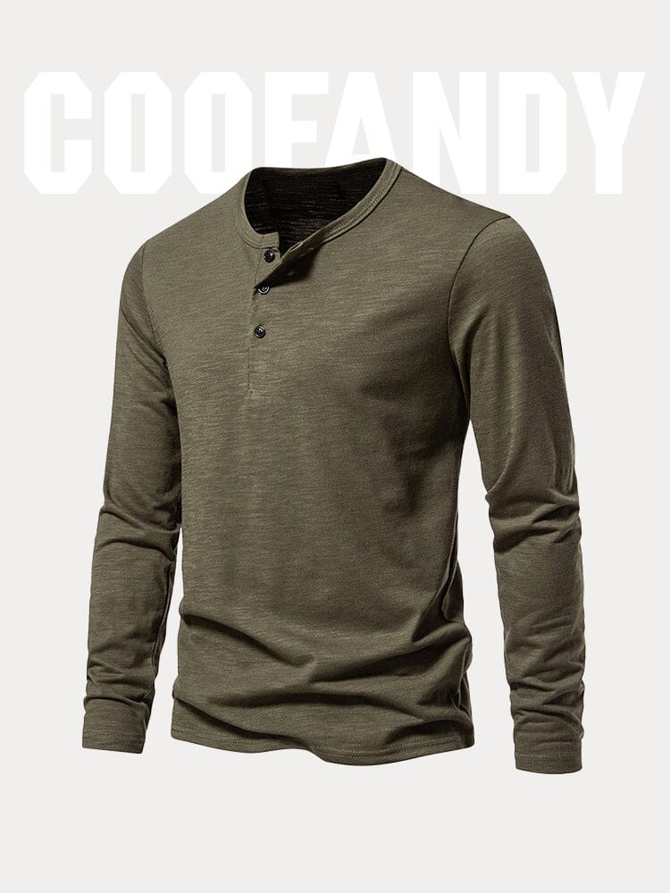 Simple 100% Cotton Henley Shirt