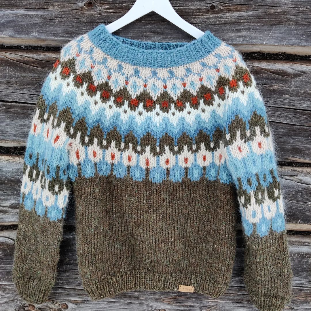 Vingate Ethnic Iceland Jacquard Knitted Pullover Sweater