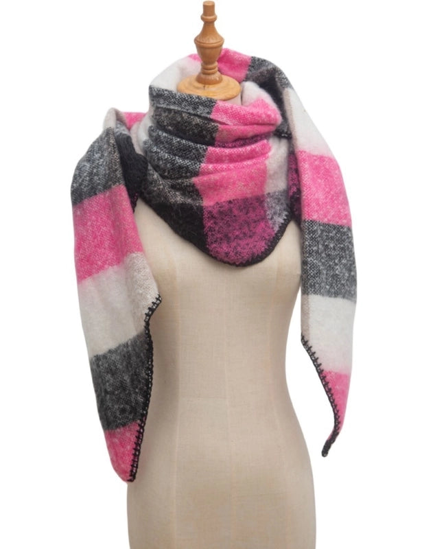 Women's Casual Minimalist Lattice Polyester Scarf