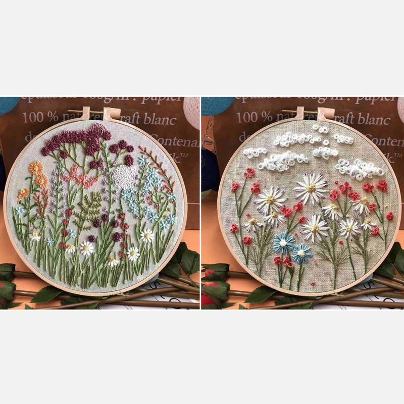 Perfect Gift - Embroidery  Hoop Flower Kit for Beginner