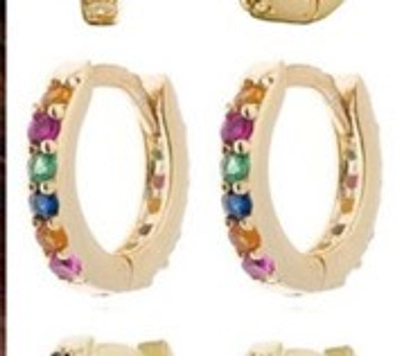 1 Pair Casual Minimalist Round Plating Inlay Copper Zircon Gold Plated Silver Plated Earrings