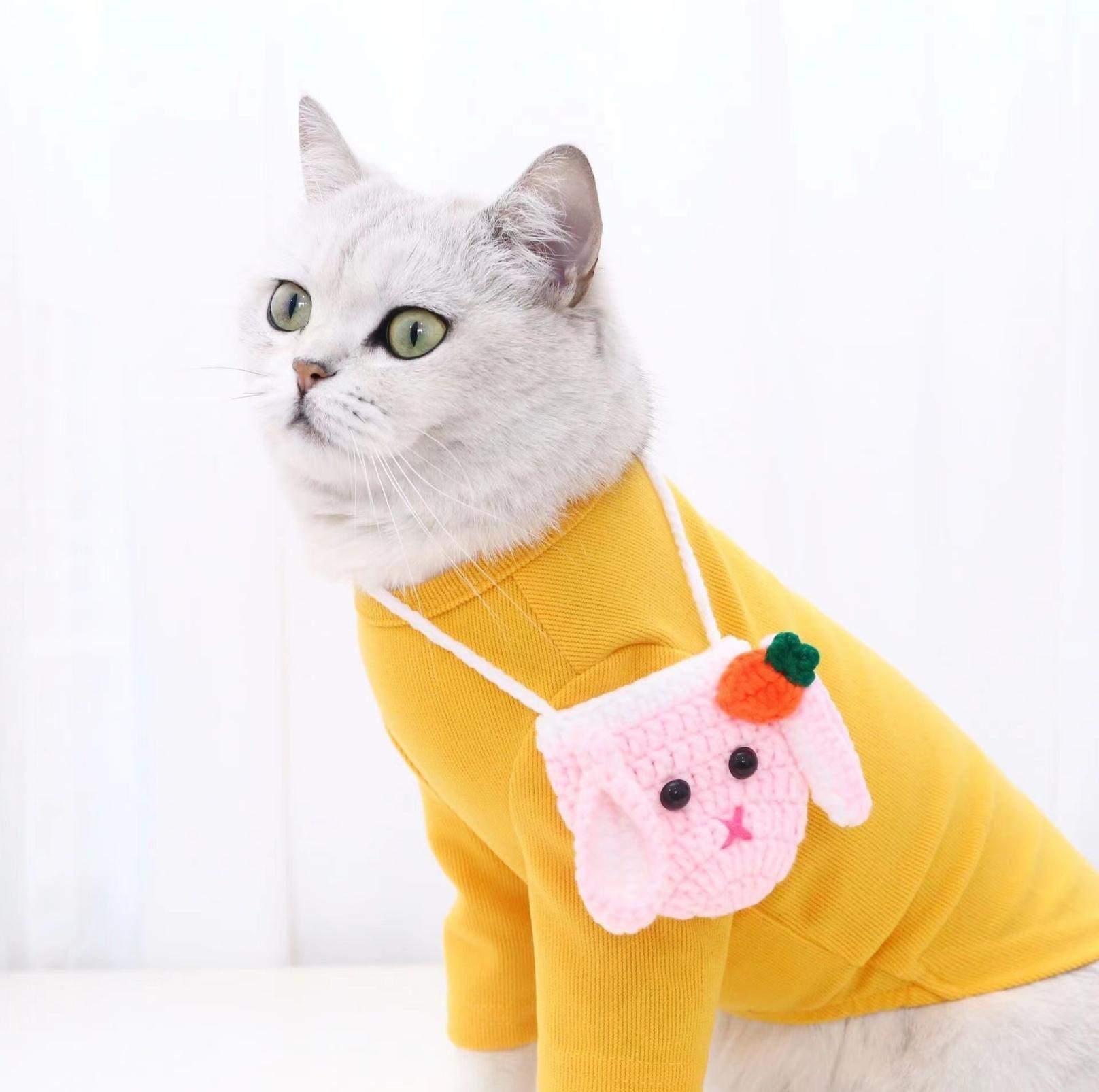 Knitted Cartoon Pet Self-Carrying Pack Style Accessory