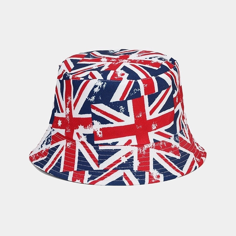 Unisex Basic American Flag Printing Big Eaves Bucket Hat