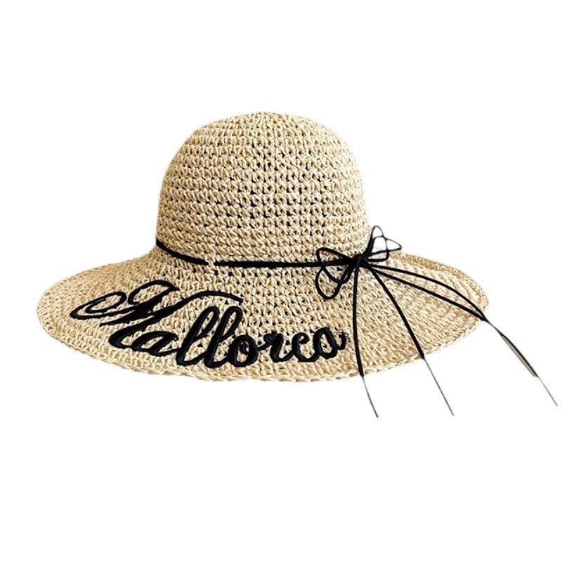Women's Casual Retro Classic Style Solid Color Bow Knot Big Eaves Straw Hat