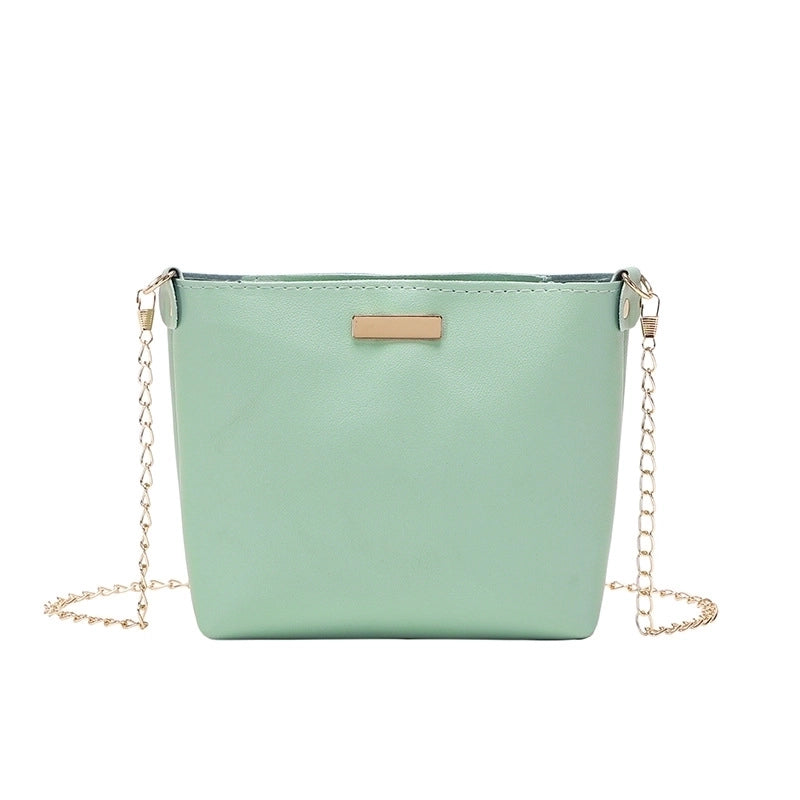 Women's Small Pu Leather Solid Color Fashion Square Zipper Crossbody Bag