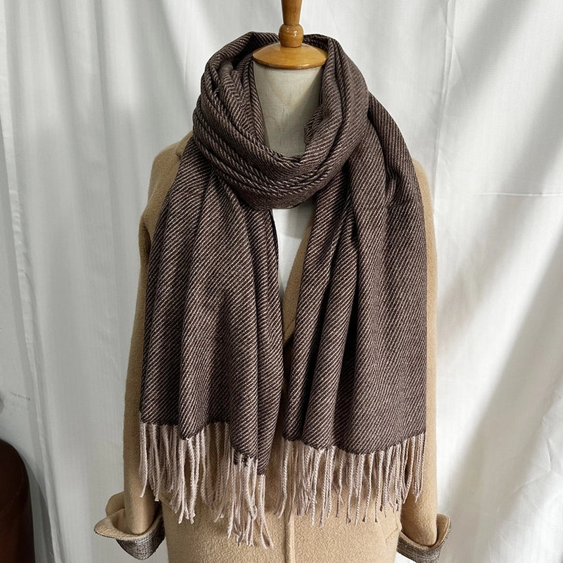 Unisex Sweet Minimalist Solid Color Imitation Cashmere Polyester Scarf