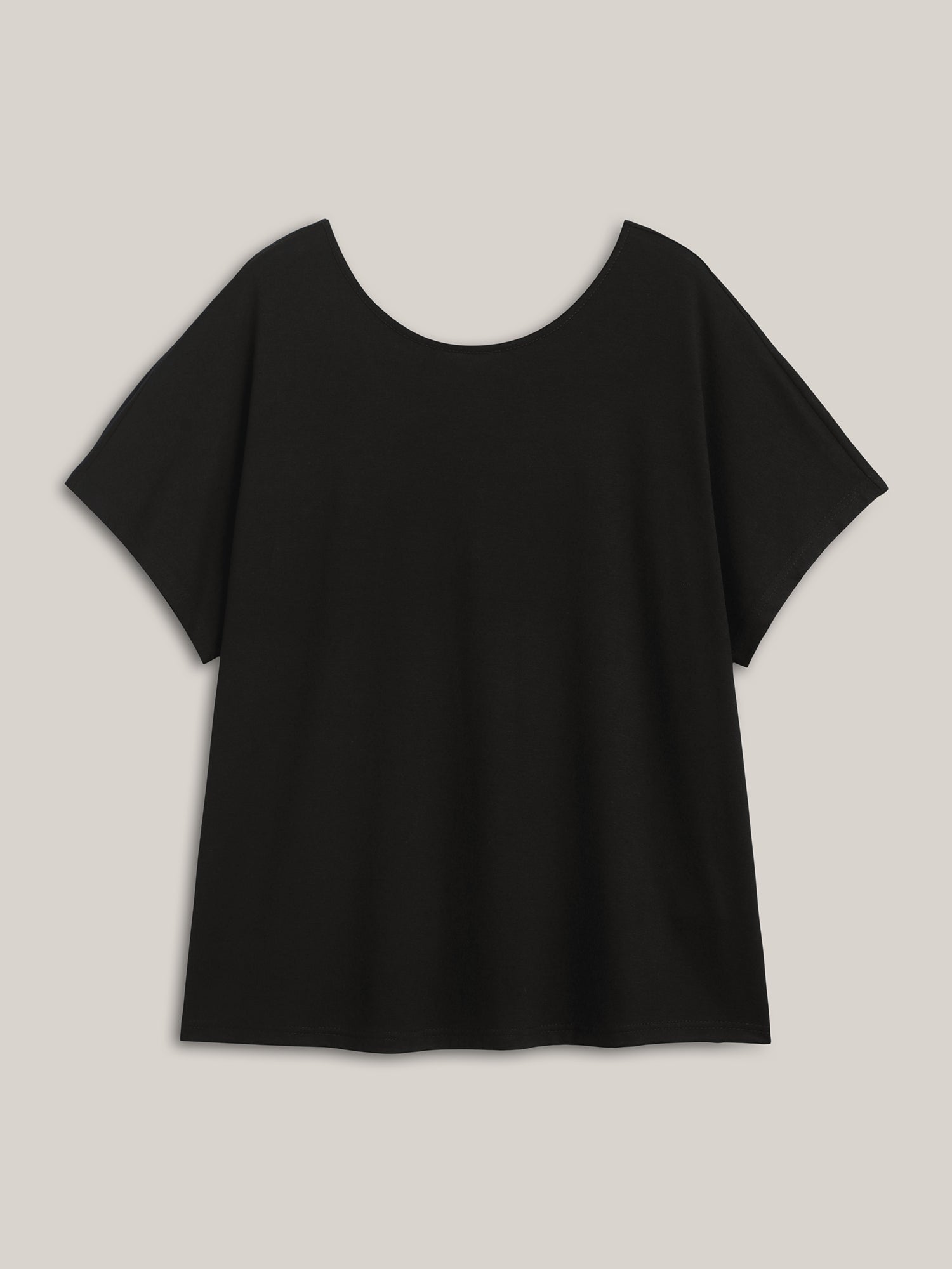 Backless Knotted Plain T-Shirt
