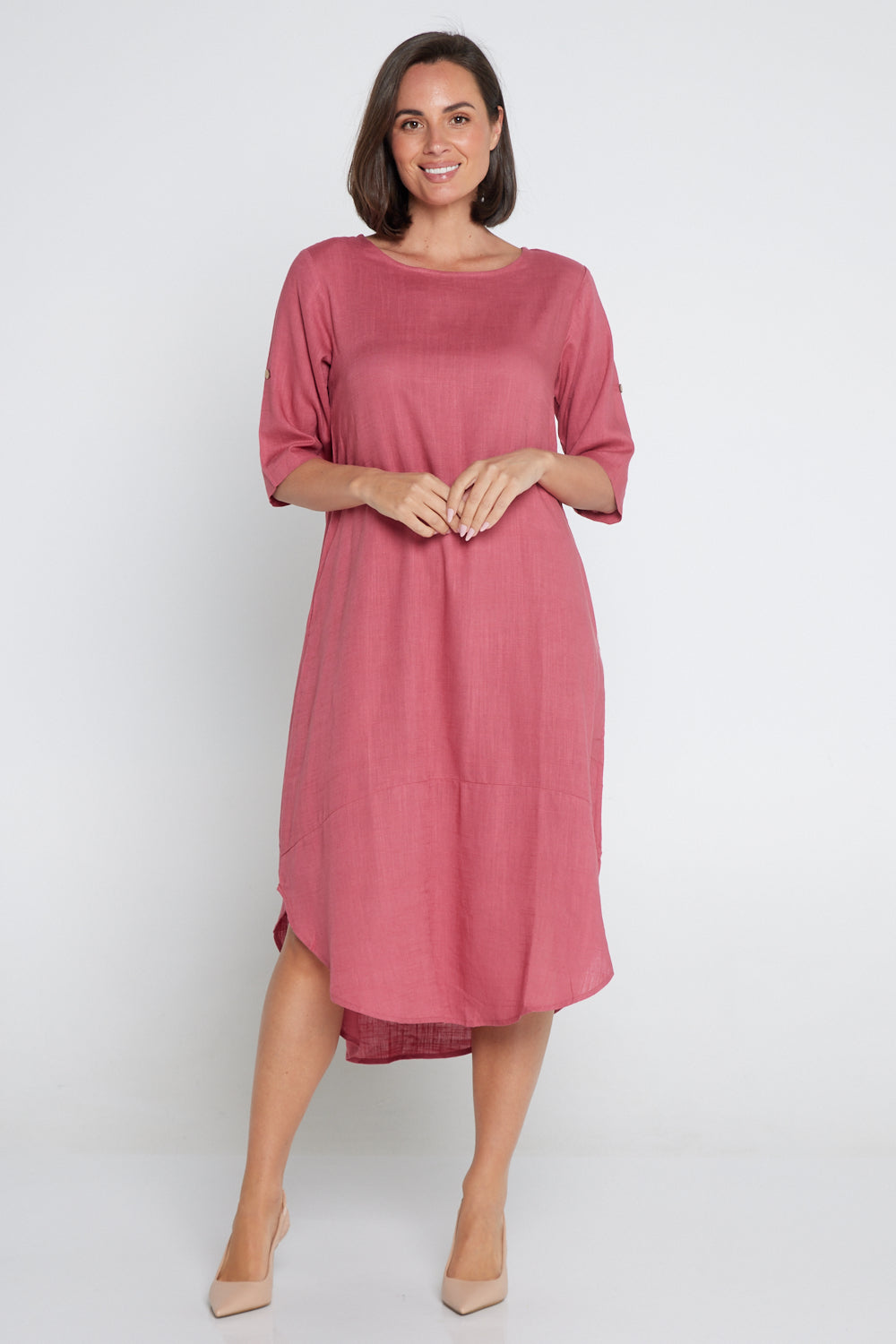 Liorra Linen Dress - Rose