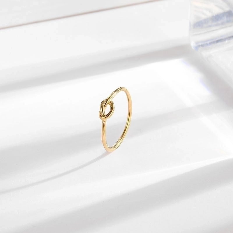 Titanium Steel 18K Gold Plated Minimalist Plating Solid Color Knot Titanium Steel Rings