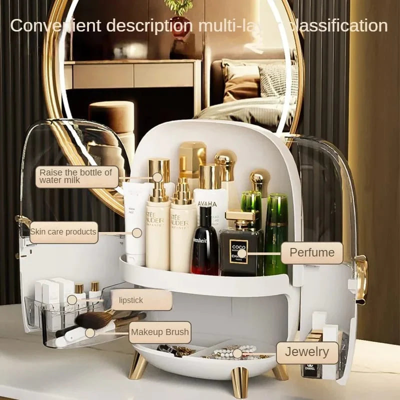 Light Luxury Modern Cosmetic Organizer. Skin Care Lipstick Makeup Brush Jewelry Storage Box