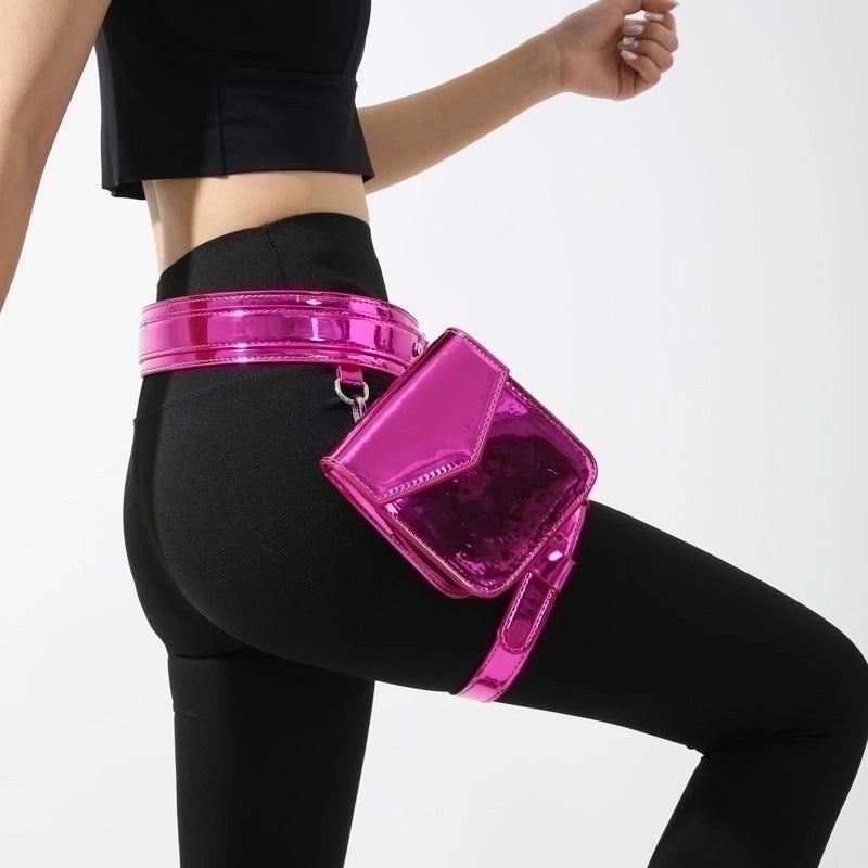 Women's Mini Pu Leather Solid Color Streetwear Magnetic Buckle Fanny Pack