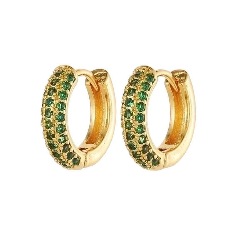 2 Pieces Minimalist U Shape Plating Inlay Copper Zircon Earrings