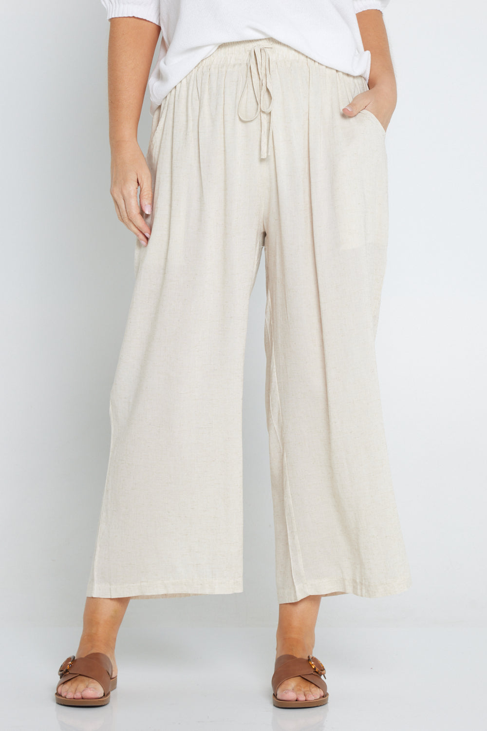 Thalia Linen Pants - Flax