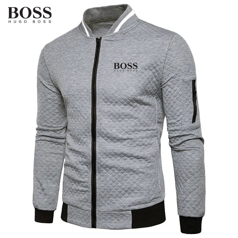 BOSS Men-s Casual Jacket Coat With Stand-up Collar