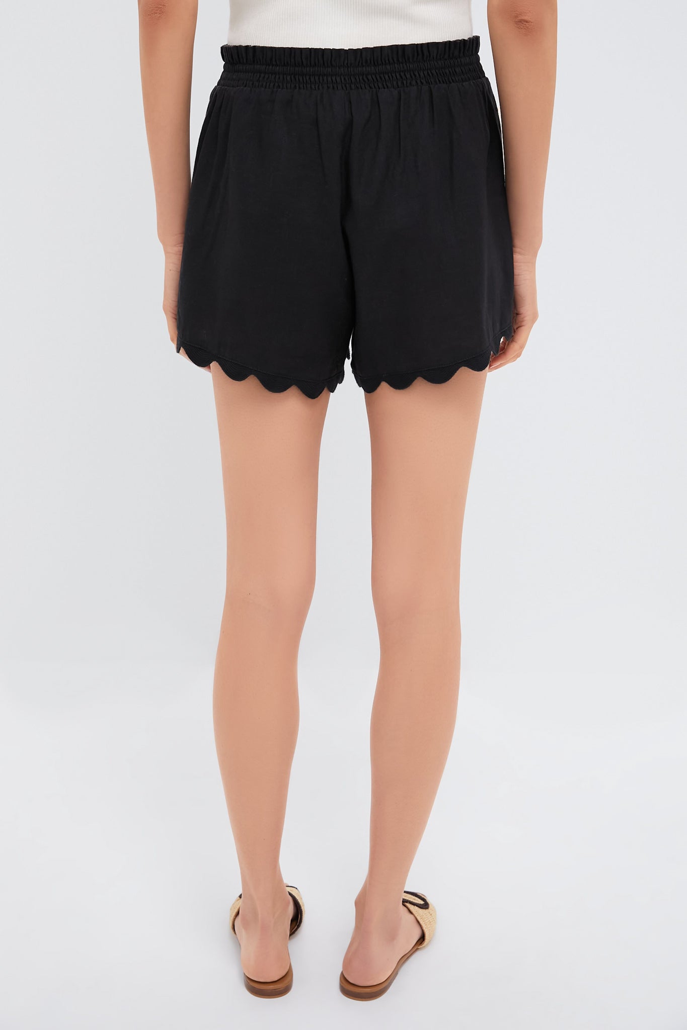 Black Linen Ava Short