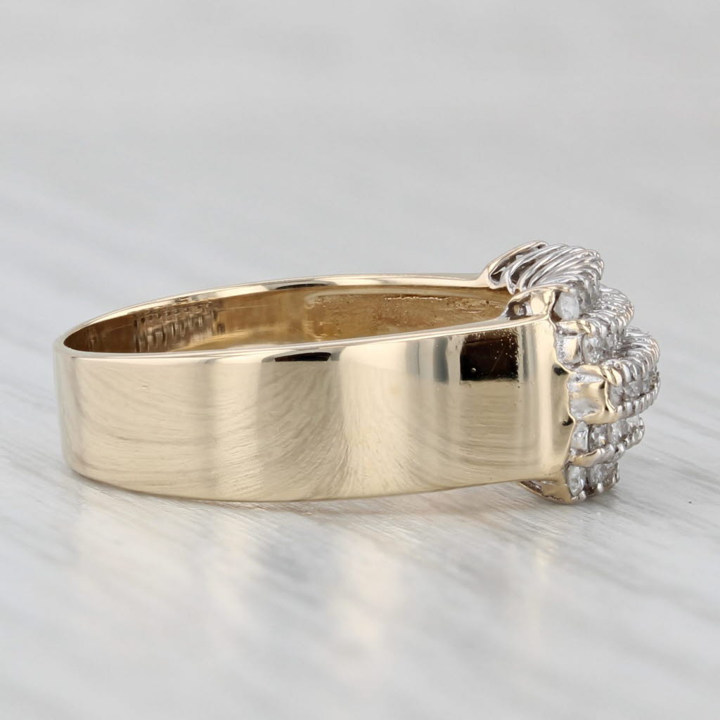 0.54ctw Diamond Cluster Ring 14k Yellow Gold Size 6.75