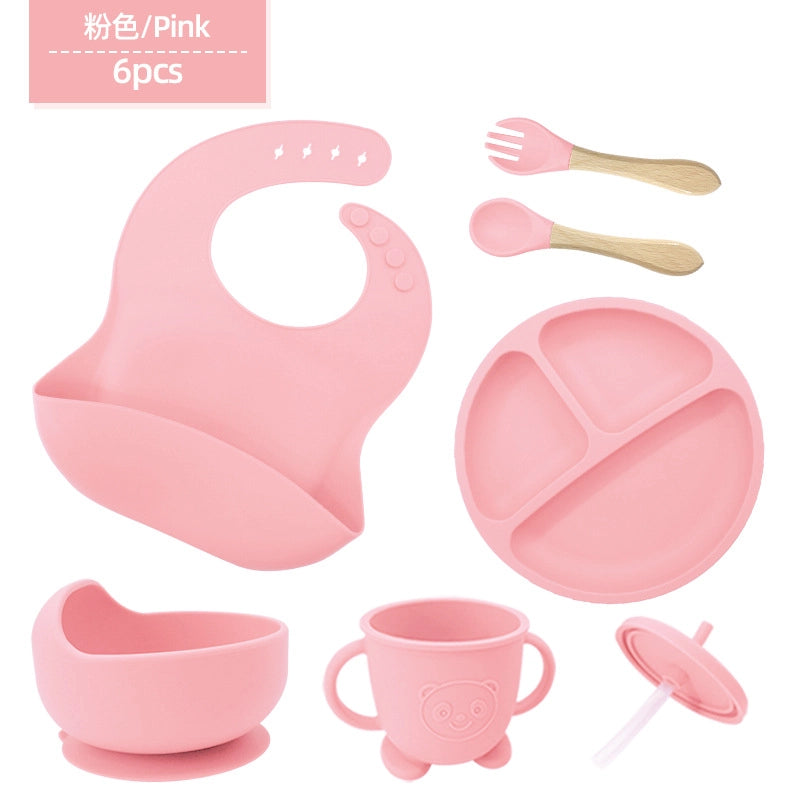 Casual Solid Color Silica Gel Tableware 1 Set