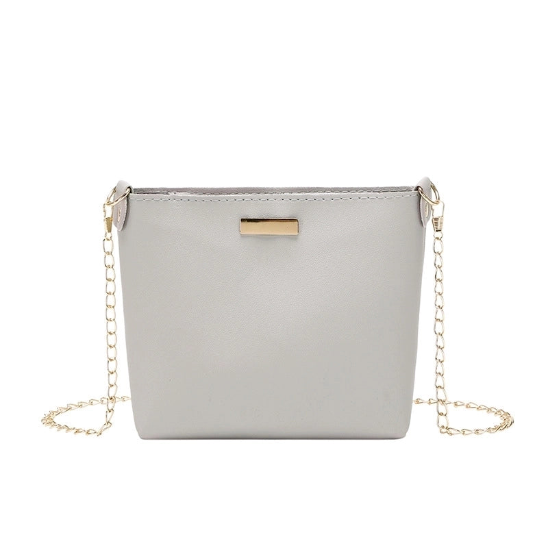 Women's Small Pu Leather Solid Color Fashion Square Zipper Crossbody Bag