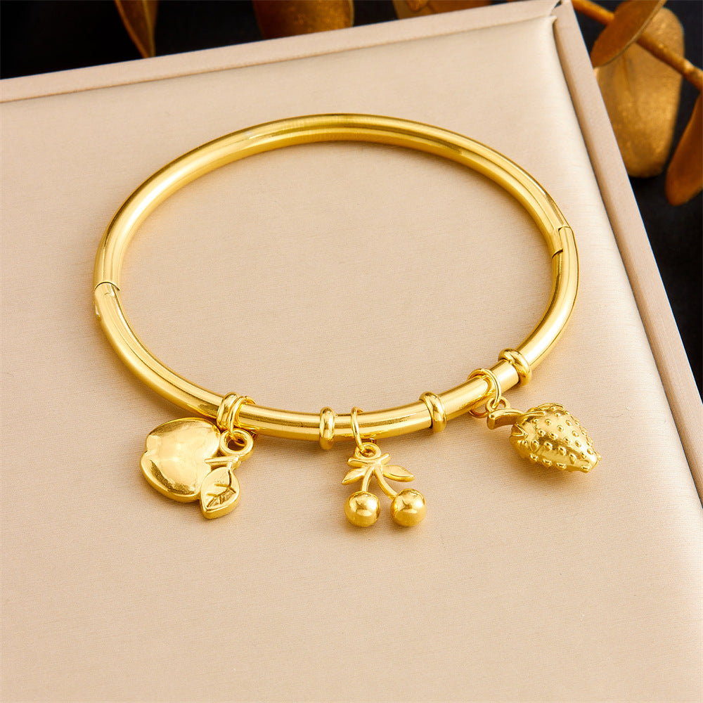 Niche Fashion Gold-Plated Stainless Steel Ocean Style Accessories Tropical Fish Starfish Butterfly Conch Bamboo Bracelet