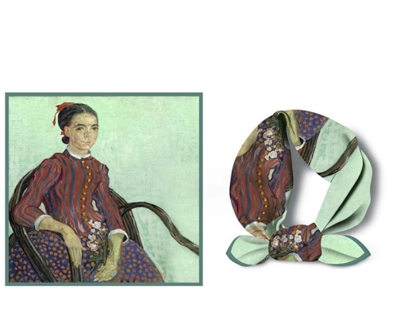 Women's Elegant Oil Painting Polyester Silk Scarf