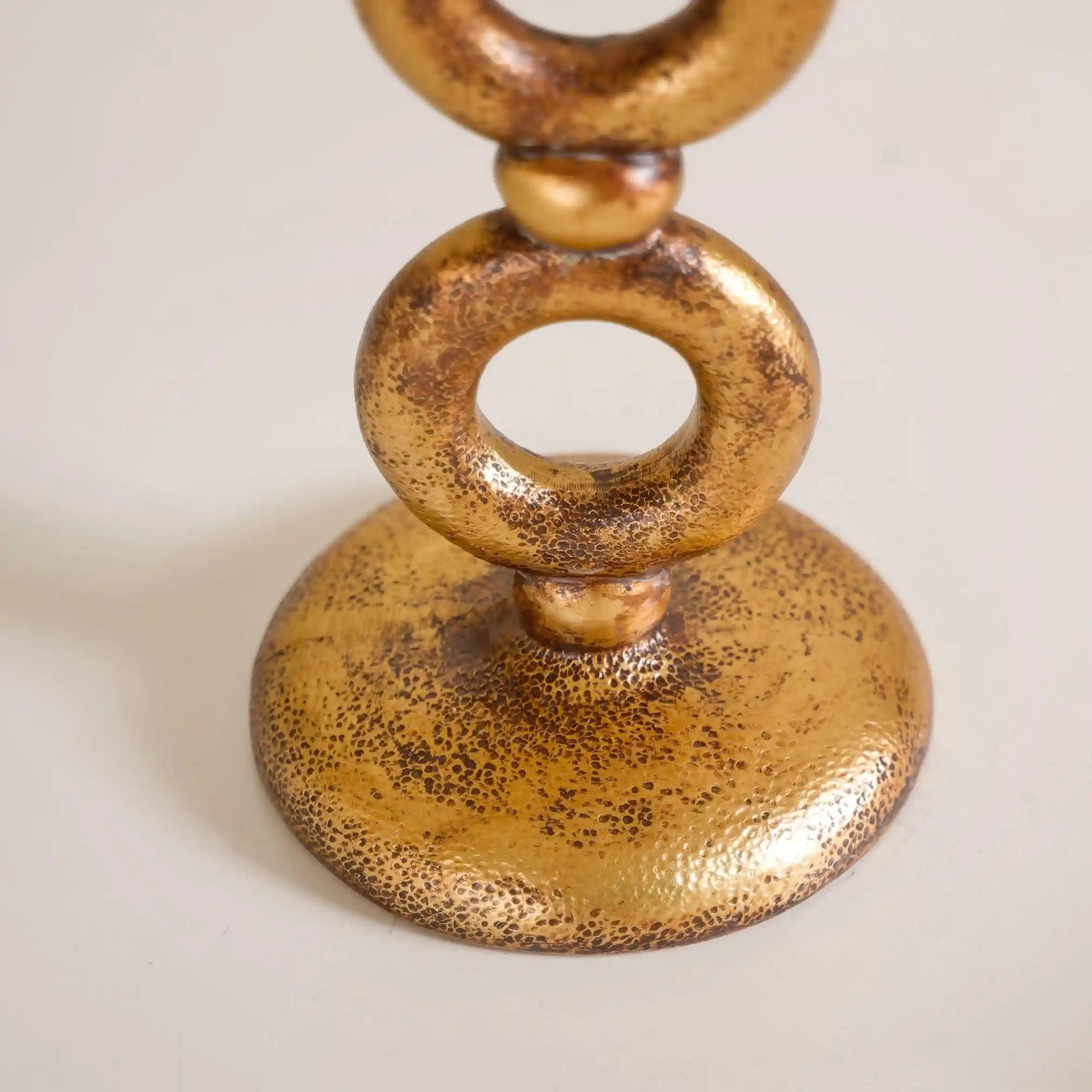 Antique Finish Rings Candle Stand Gold