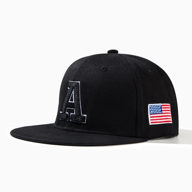 Unisex Casual Hip-Hop Streetwear National Flag Letter Flat Eaves Baseball Cap
