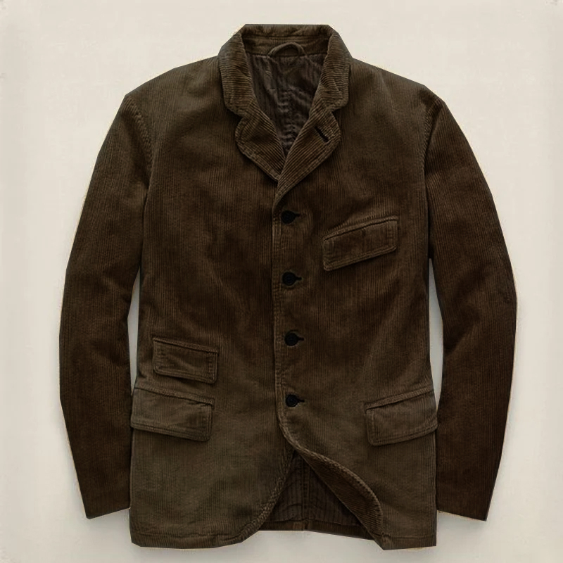 Retro Corduroy Casual Solid Color Single Breasted Jacket