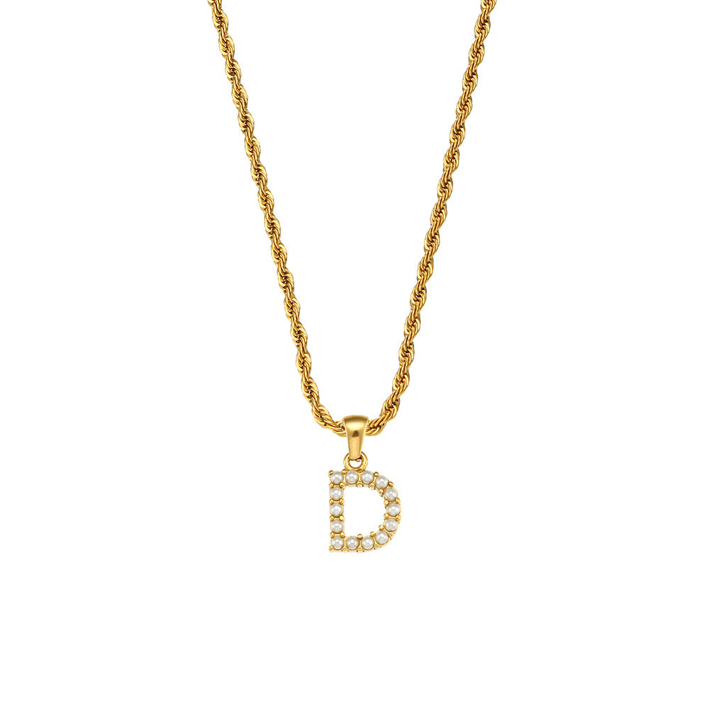 Fashion Letter Geometric Stainless Steel 18K Gold Plated Necklaces