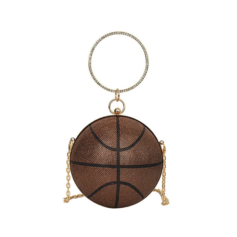 Women's Cloth Basketball Streetwear Round Lock Clasp Circle Bag Handbag Crossbody Bag