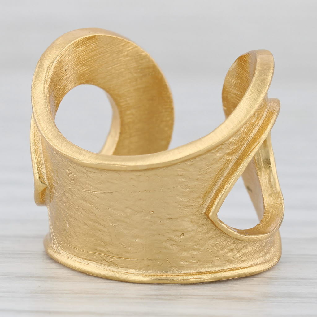 New Stephanie Kantis Statement Cuff Ring Adjustable Size 7 Gold Plated