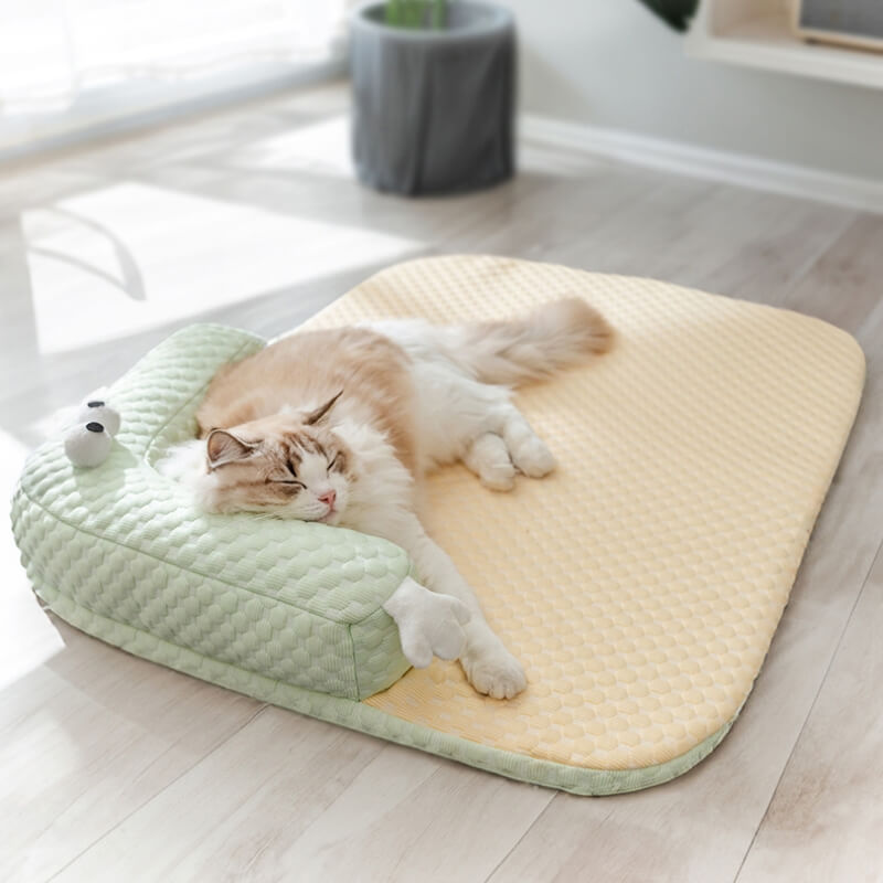 Natural Cooling Pet Bed Neck Guard Dog Bed