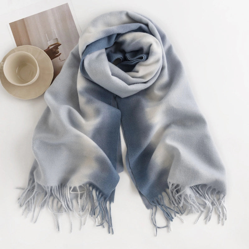 Women's Casual Multicolor Imitation Cashmere Tassel Scarf