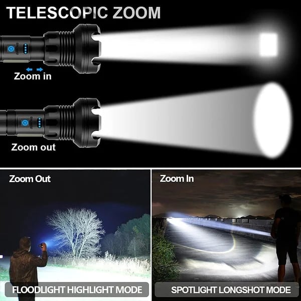 🔥🔥LED Rechargeable Tactical Laser Flashlight Super Bright