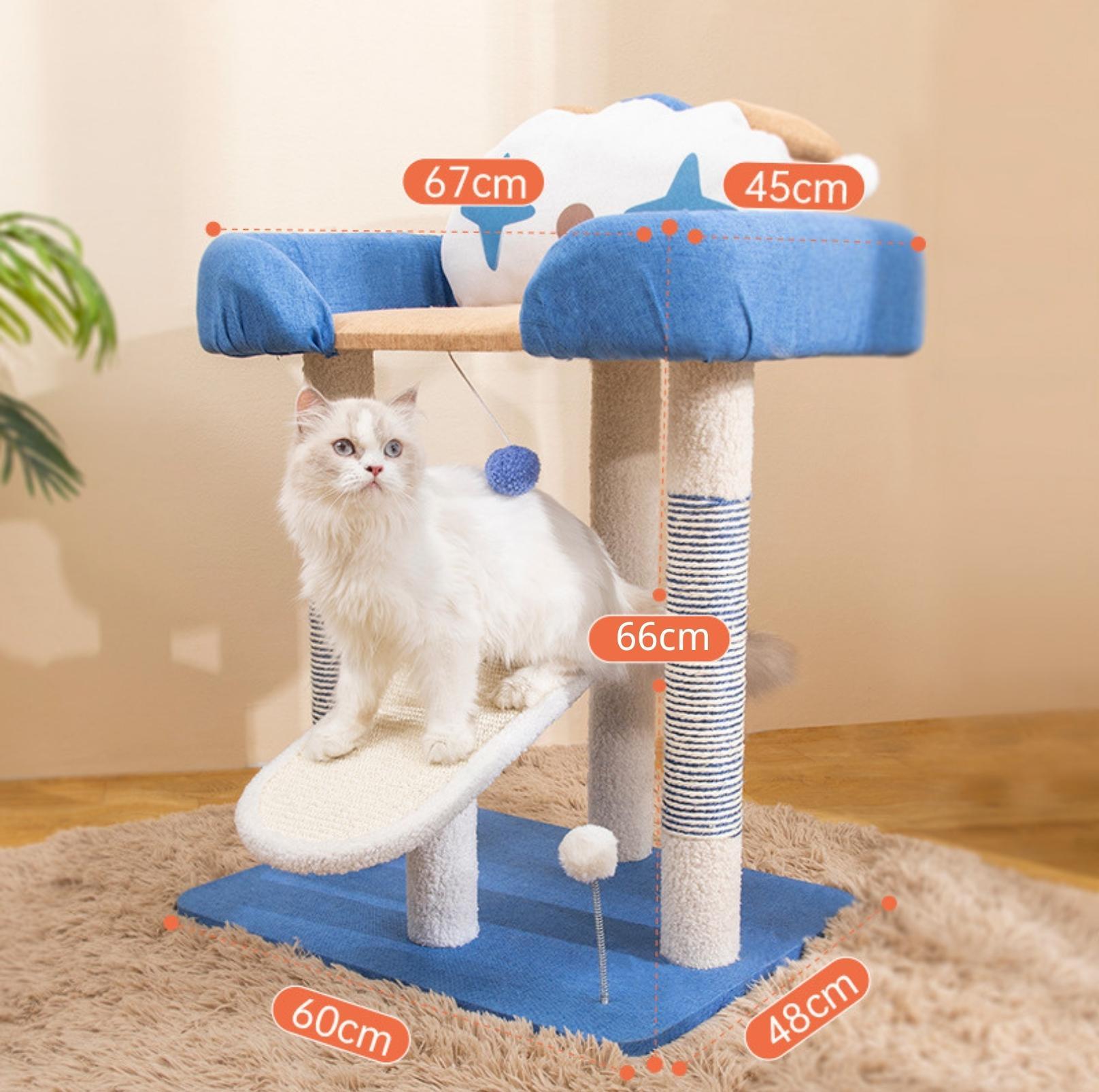 Circus Style Cat Climbing Tree with Lounge & Scratching Post