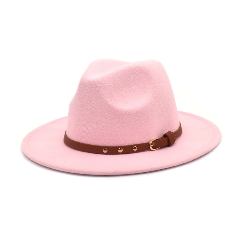 Autumn And Winter New Woolen Jazz Hat Women's Outdoor Travel Fedora Hat Men's Hat Top Hat