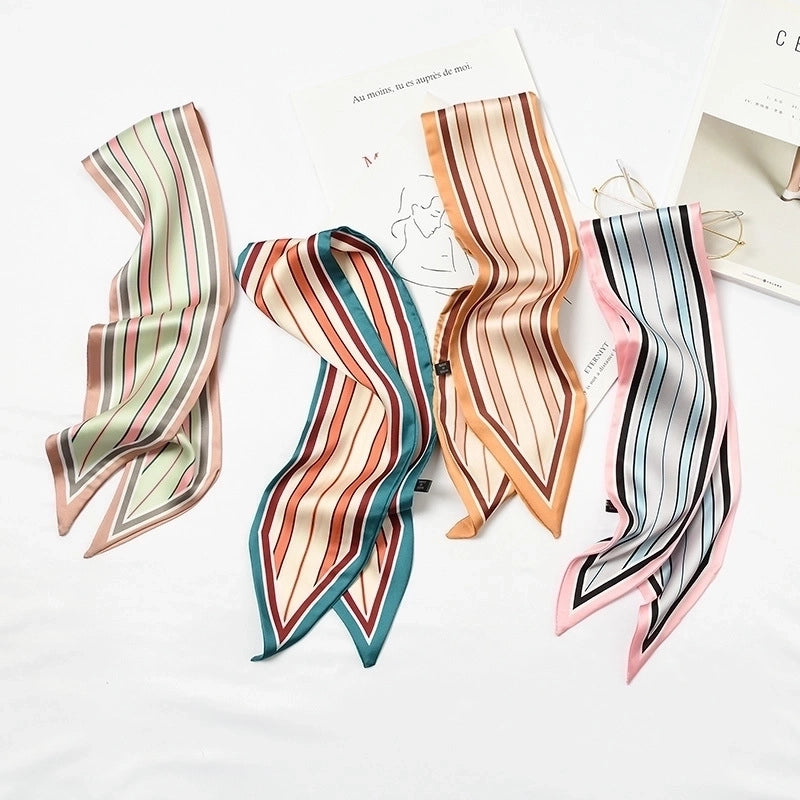 Women's Elegant Geometric Satin Silk Scarf