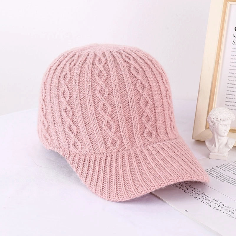 Colorful Crown Autumn Baseball Cap Women Acrylic Warm Cap Knitted Hat Solid Color Light Plate Fashion Hat New