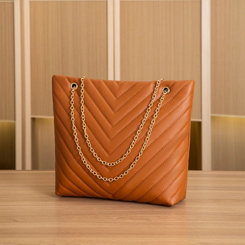 Women's Medium All Seasons Pu Leather Solid Color Elegant Classic Style Square Zipper Shoulder Bag Handbag