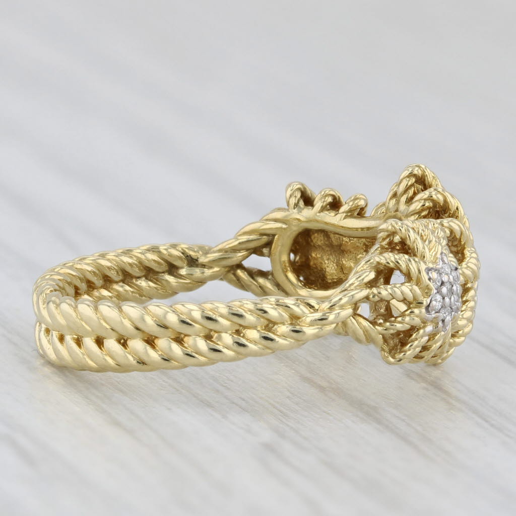 0.10ctw Diamond Pave Starbursts Ring 18k Yellow Gold Size 6.75