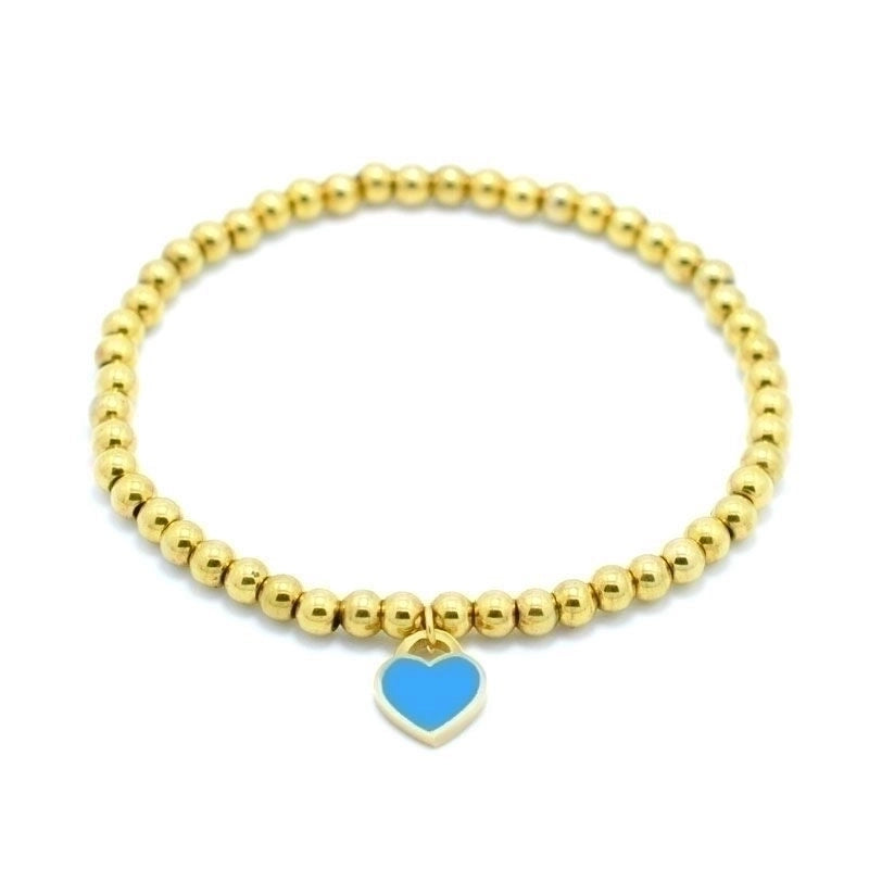 2 Pieces Basic Modern Style Heart Shape Stainless Steel Plating 18k Gold Plated Bracelets