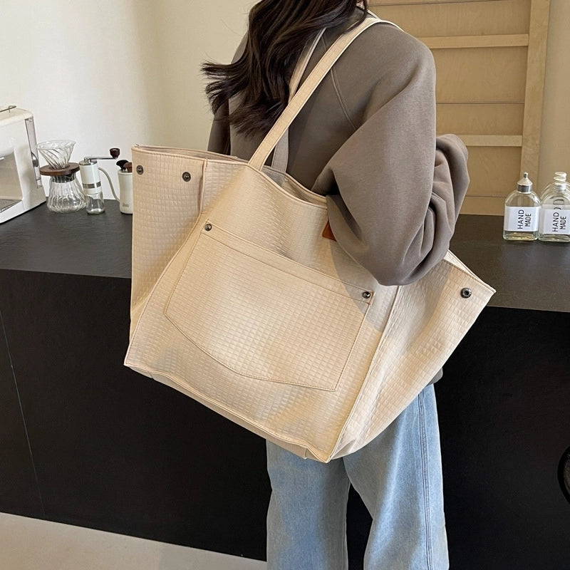 Leopard Print Canvas Tote Large Capacity Bag For Women New Trendy Fashion Original Design Portable Commuter Bag Shoulder