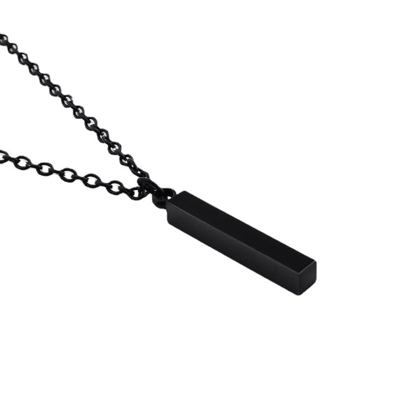 Fashion Solid Color Rectangle Stainless Steel Plating Pendant Necklace 1 Piece