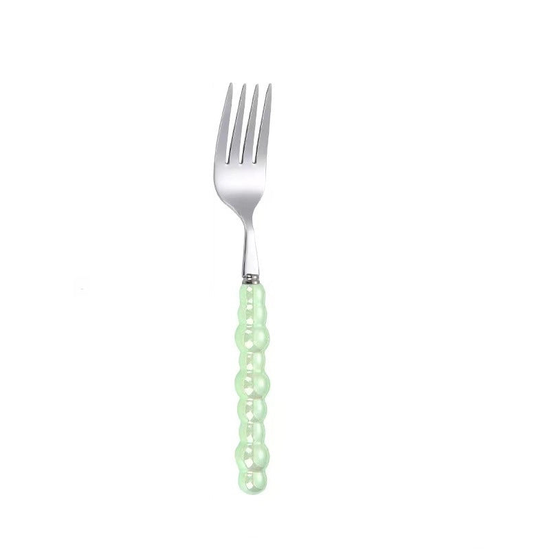 Ceramic Pearl Handle Stainless Steel Knife. Fork And Spoon Creative Light Luxury Western Food Hotel Steak Knife Dessert Spoon Tableware Suit