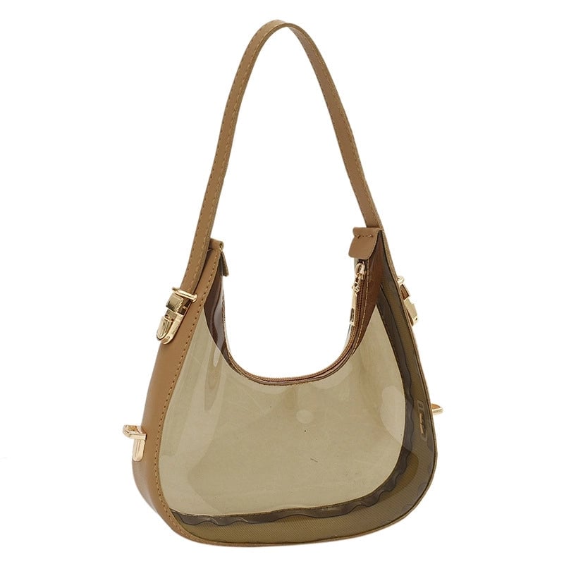 Women's All Seasons Plastic Solid Color Streetwear Dumpling Shape Zipper Underarm Bag