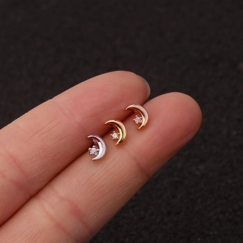 Ear Cartilage Rings & Studs Flower 316L Stainless Steel  Copper Zircon