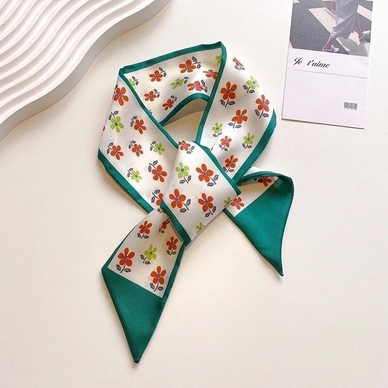 Women's Ig Style Casual Flower Satin Silk Scarf