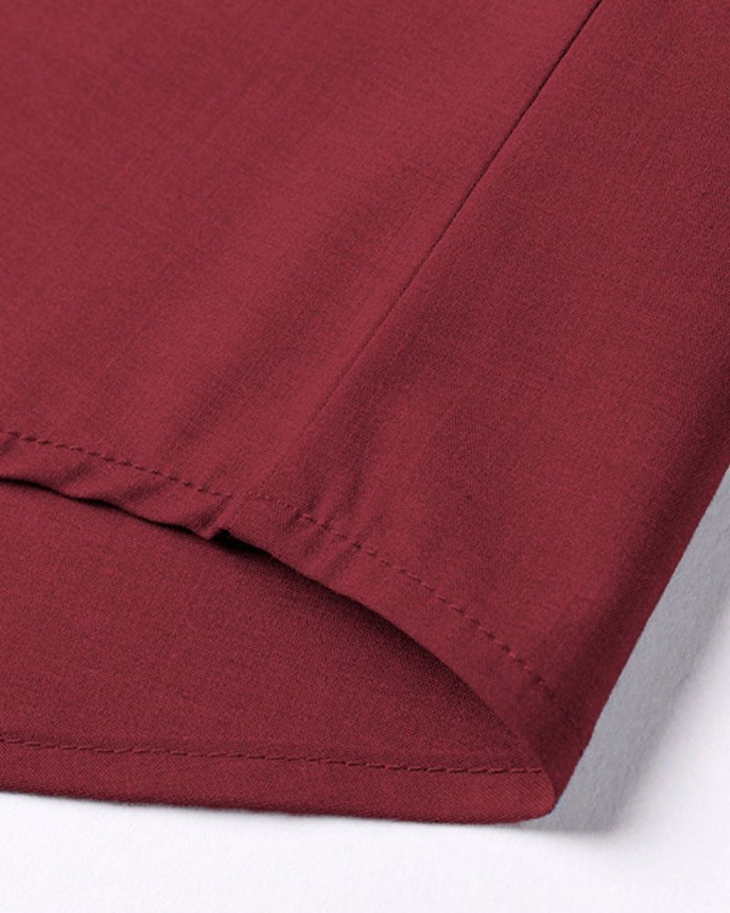 Maroon Kurta Style Full Sleeve Shirt