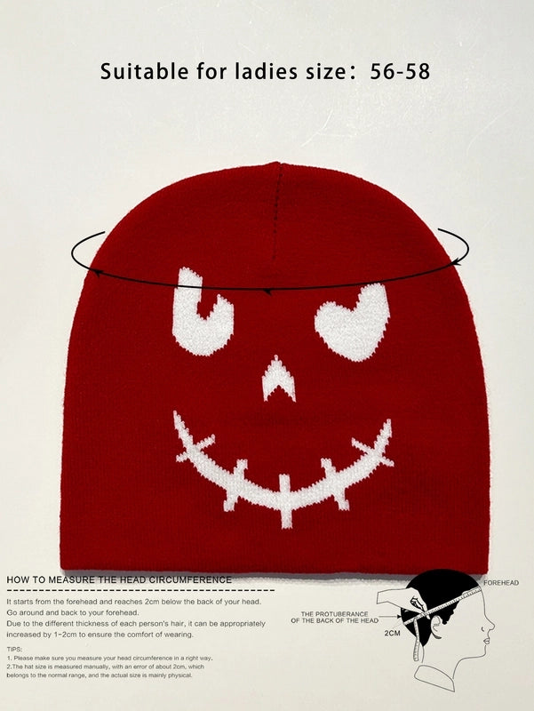 Unisex Commute Face Grimace Eaveless Beanie Hat
