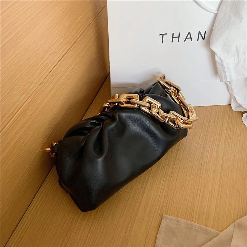 Spring New Fashion Thick Chain Cloud Bag Shoulder Portable Armpit Bag