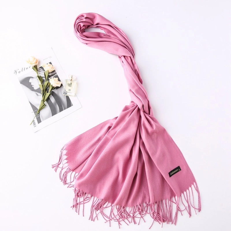 Solid Color 250g Cashmere Wool Scarf Short Thorn Lint Cashmere Warm Men's And Women's Autumn And Winter Shawls